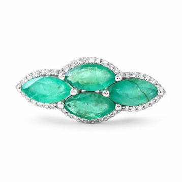 Zonder minimumprijs - Ring Platina - 2.25ct. tw. Smaragd -, Nieuw