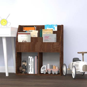 vidaXL Kindertijdschriftenrek 71x30x78,5 cm bewerkt hout, Huis en Inrichting, Woonaccessoires | Krantenbakken en Lectuurbakken