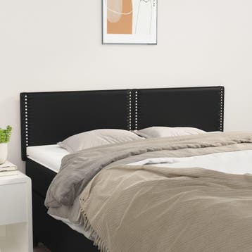 vidaXL Hoofdborden 144x5x78/88 cm kunstleer zwart, Verzenden, Nieuw, Zwart, Overige materialen