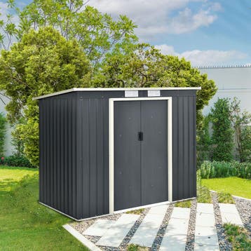 Metalen tuinhuis M - 213 × 130 × 173 cm - Grijs, Verzenden, Nieuw
