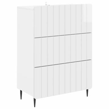 vidaXL Ladenkast Hoogglans Wit 66 x 34,5 x 92 cm Bewerkt, Verzenden, Nieuw