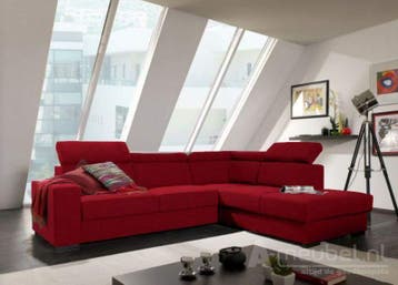 Hoekbank Raalte - hoekbanken - Rood, Nieuw, 150 cm of meer, Stof, 250 tot 300 cm