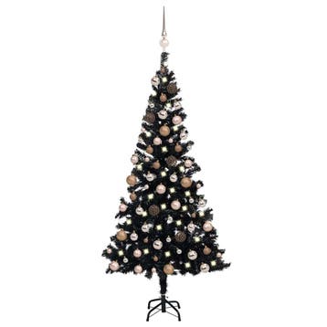 vidaXL Kunstkerstboom met verlichting en kerstballen 180 cm, Diversen, Verzenden, Nieuw