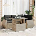 vidaXL 6-delige Loungeset met kussens poly rattan lichtgrijs, Verzenden, Nieuw, Rotan, Loungeset