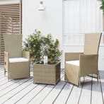 vidaXL 3-delige Loungeset poly rattan en staal beige, 3 zitplaatsen, Nieuw, Loungeset, Verzenden
