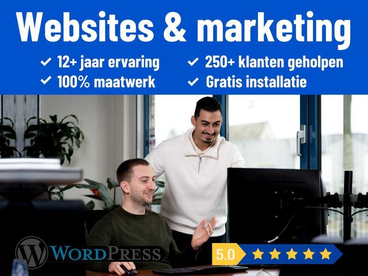 Website voor ondernemers  (12+ jaar ervaring), Diensten en Vakmensen, Webdesigners en Hosting, Domeinregistratie, Webdesign, Webhosting