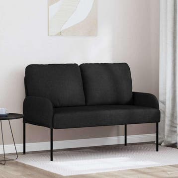 vidaXL Banken met kussen 110cm Zwart Multiplex, Huis en Inrichting, Verzenden, Nieuw, Minder dan 150 cm