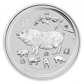 Lunar II - Year of the Pig - 1/2 oz 2019, Postzegels en Munten, Munten | Oceanië, Verzenden, Losse munt, Zilver