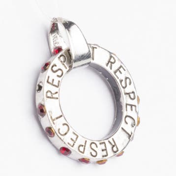 Be Charmed RESPECT bedel zilver met een rhodium laag (nik..., Ophalen of Verzenden, Nieuw, Bedel