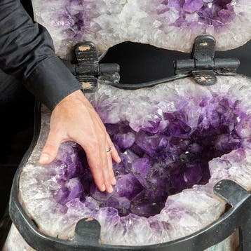 Indrukwekkende - Grote Amethist Sieradendoos - Geode in
