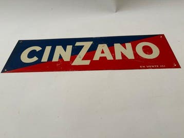 RECLAMEPLAAT CINZANO – - Reclamebord - Gelithografeerde tôle