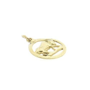 Gouden sterrenbeeld hanger; Stier (Hanger of bedel), Ophalen of Verzenden, Gebruikt, Goud, Overige merken