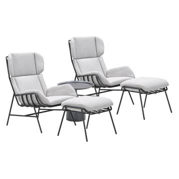 Garden Impressions Fresno loungestoelen donker grijs - Mati, Verzenden, Nieuw