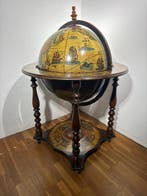 Globe bar - Maatwerk - Hout, Messing, Papier