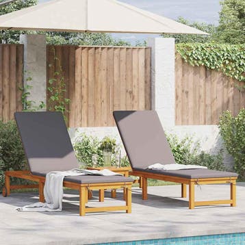 vidaXL Ligstoel 2 st Massief Acaciahout Bruin, Verzenden, Nieuw
