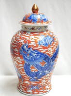 dekselvaas - Porselein - Gelukkige draak