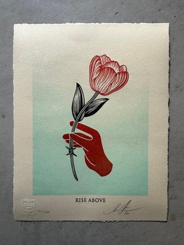 Shepard Fairey (OBEY) (1970) - Rise Above - Barbwire Flower