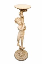 Antiek Kolom - 1950-1960 - Kolom met putto - H : 106 cm