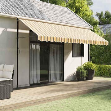vidaXL Vervangingsdoek voor luifelrok gestreept 430x20 cm, Verzenden, Nieuw