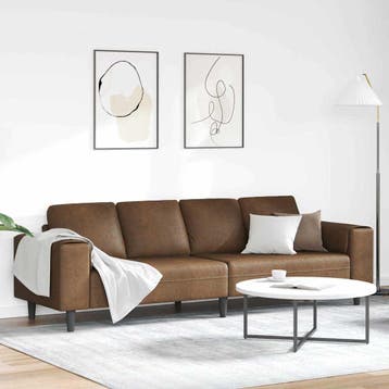 vidaXL Woonkamer Bank Bruin 250 x 77 x 76 cm, Verzenden, Nieuw, Kunststof, Minder dan 150 cm