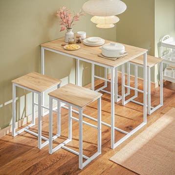 2dekans | SoBuy Bartafel + 4 Krukken  - Modern - max. 120 kg, Huis en Inrichting, Tafels | Eettafels, Ophalen of Verzenden, Zo goed als nieuw
