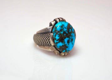 Turquoise - Zilver - Ring