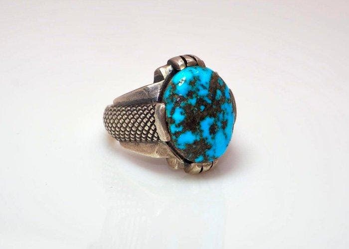 Turquoise - Zilver - Ring, Antiek en Kunst, Kunst | Niet-Westerse kunst