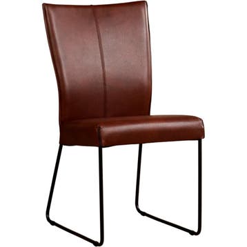 Leren eetkamerstoel Mate - Granada Cognac (donkercognac) -, Ophalen of Verzenden, Nieuw, Leer, Industrieel, Modern