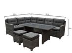 Valencia dining hoek loungeset 5-delig links antraciet, Tuin en Terras, Tuinsets en Loungesets, Ophalen of Verzenden, Nieuw, Wicker