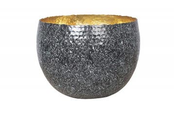 Handgemaakte decoratieve kom ORIENT 26cm zilver met patina, Ophalen of Verzenden, Nieuw