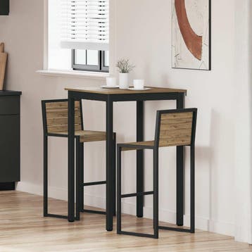 vidaXL Staande Bartafel Bewerkt hout Vierkant, Huis en Inrichting, Verzenden, Nieuw