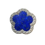 Zonder minimumprijs - Ring Zilver - Lapislazzuli bloem, Nieuw