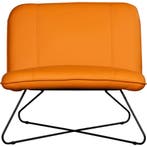 Oranje leren design stoel zonder armleuning - Loveseat -, Nieuw, Ophalen of Verzenden, 75 tot 100 cm, Industrieel, Modern, Retro