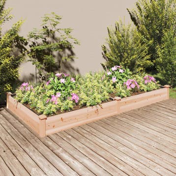 vidaXL Plantenbak verhoogd met voering 240x120x25 cm massief, Minder dan 30 cm, 100 cm of meer, Verzenden, Nieuw