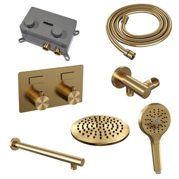 Brauer Gold Edition Thermostatische Regendoucheset Inbouw -, Ophalen of Verzenden, Nieuw