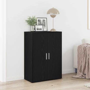 vidaXL Dressoir Zwart Eiken 60 x 31 x 84 cm Bewerkt hout, Verzenden, Nieuw, Overige houtsoorten, Minder dan 50 cm