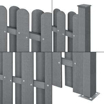 HKC Tuinscherm schutting met palen - grijs, Verzenden, Nieuw