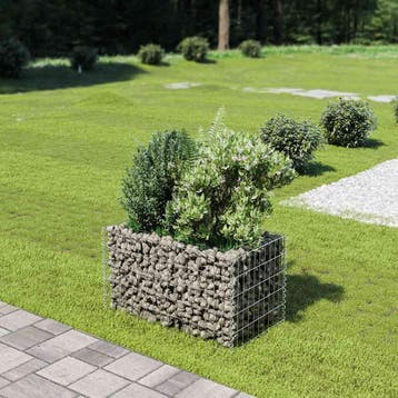 vidaXL Gabion plantenbak verhoogd 90x50x50 cm gegalvaniseerd, Tuin en Terras, Verzenden, Minder dan 60 cm, Nieuw, Metaal