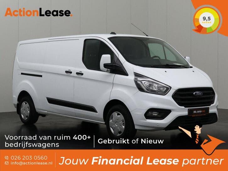 Ford Transit Custom Bestelbus L2 H1 2021 Diesel, Auto's, Ford, Dealer onderhouden, Te koop, Zwart, Handgeschakeld, Financial lease