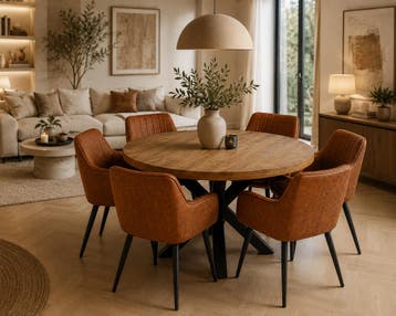Lars Deal 150cm + 6x Vermont cognac, Ophalen of Verzenden, Nieuw