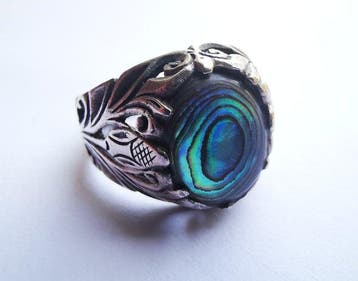 Zilver - Ring - Zilveren ring abalone
