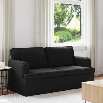 vidaXL Bank Zwart 162 x 80 x 85 cm Stof, Huis en Inrichting, Verzenden, Nieuw, Stof, Minder dan 150 cm