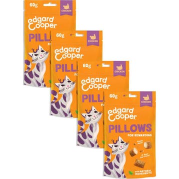 4x Edgard&Cooper Adult Pillows Kattensnack Kip 60 gr, Dieren en Toebehoren, Verzenden, Hond