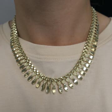Gouden Cleopatra collier (Ketting), Ophalen of Verzenden, Gebruikt, Goud, Goud