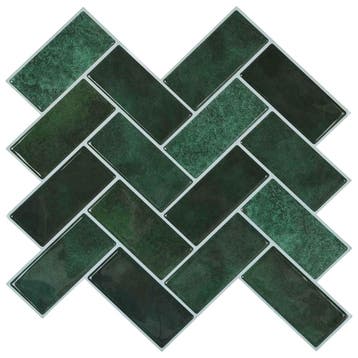 vidaXL Haringbeen Tegel 10 st Donkergroen 30 x 30 cm, Verzenden, Nieuw