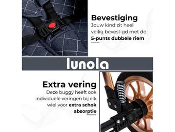 Lunola Nova - Kinderwagen 3-in-1 - Autostoel 0-20kg - Wit, Verzenden, Zo goed als nieuw