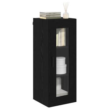 vidaXL Wandkast Zwart Eiken 34,5 x 34 x 90 cm Geengineerd, Minder dan 50 cm, Verzenden, Nieuw, Minder dan 100 cm
