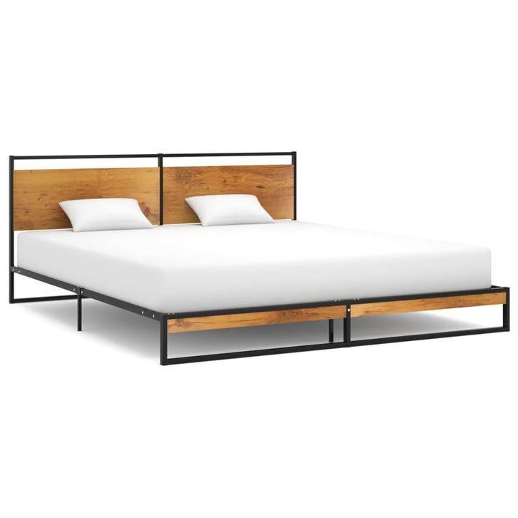 vidaXL Bedframe metaal 180x200 cm, Huis en Inrichting, Slaapkamer | Bedden, 80 cm, 200 cm, Zwart, Eenpersoons, Nieuw, Metaal, Verzenden