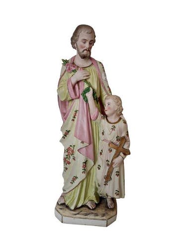 Beeld, Josef met Kind - 44.5 cm - Porselein
