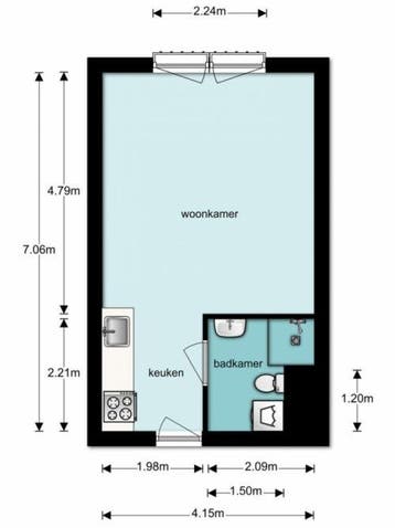 Te Huur 1 Kamer Appartement Europaplein In Utrecht, Huizen en Kamers, Utrecht-stad, Direct bij eigenaar, Appartement, Utrecht